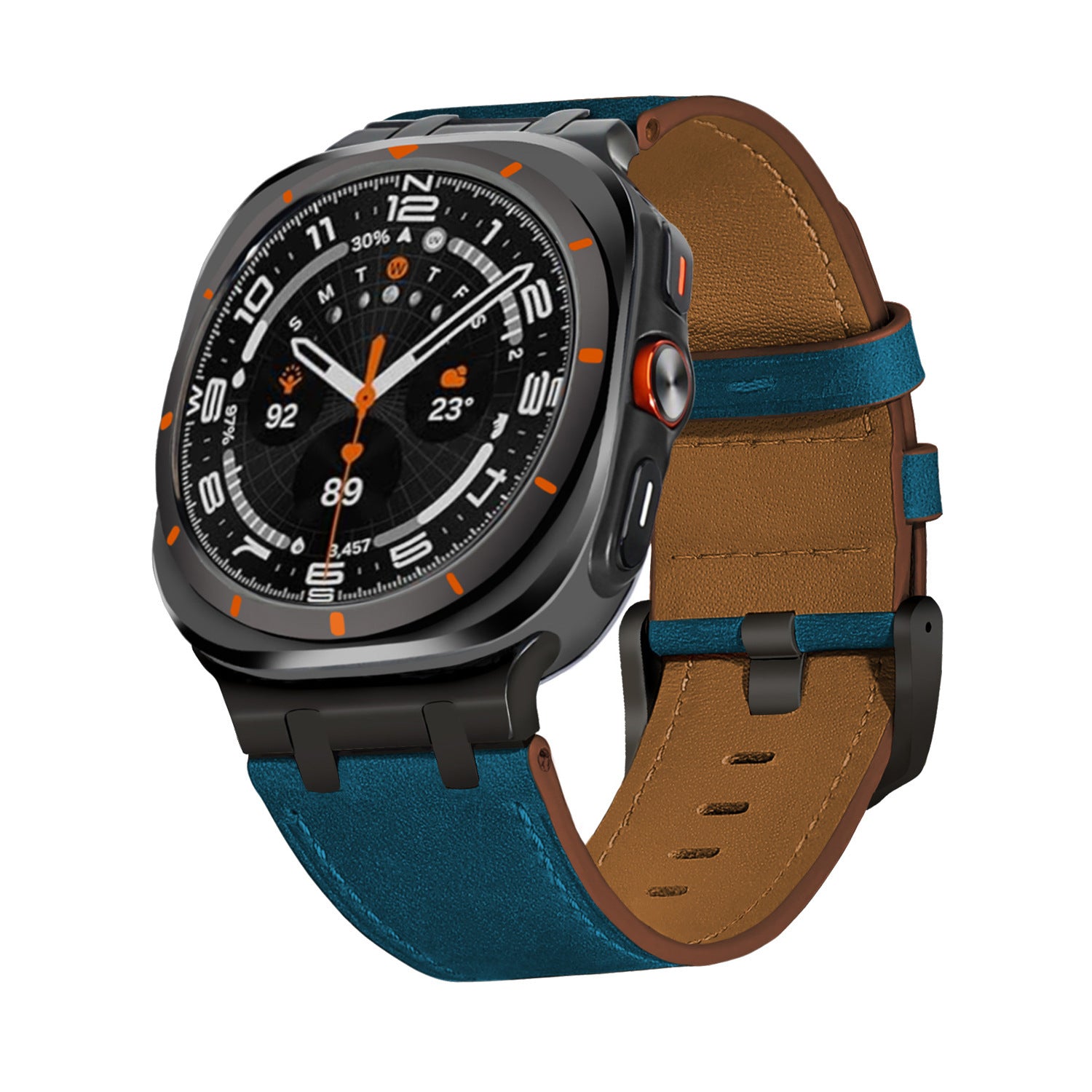 Ultra Crazy Horse Leather AP Stainless Steel Head Grain Leather Watch Strap