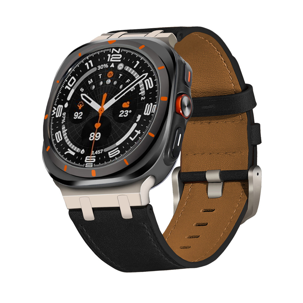 Ultra Crazy Horse Leather AP Stainless Steel Head Grain Leather Watch Strap