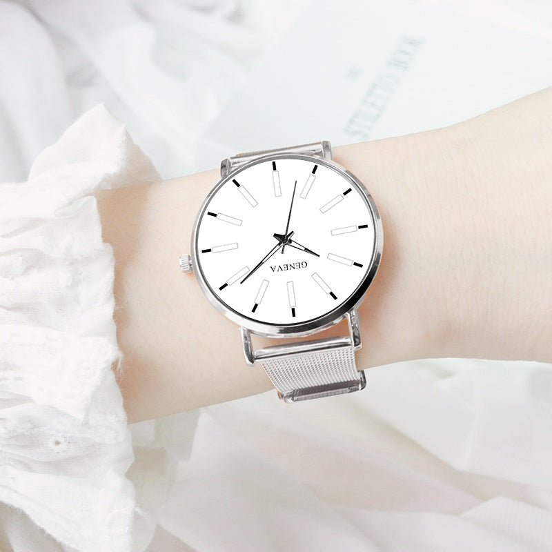 Ultra-thin men's mesh belt business quartz watch