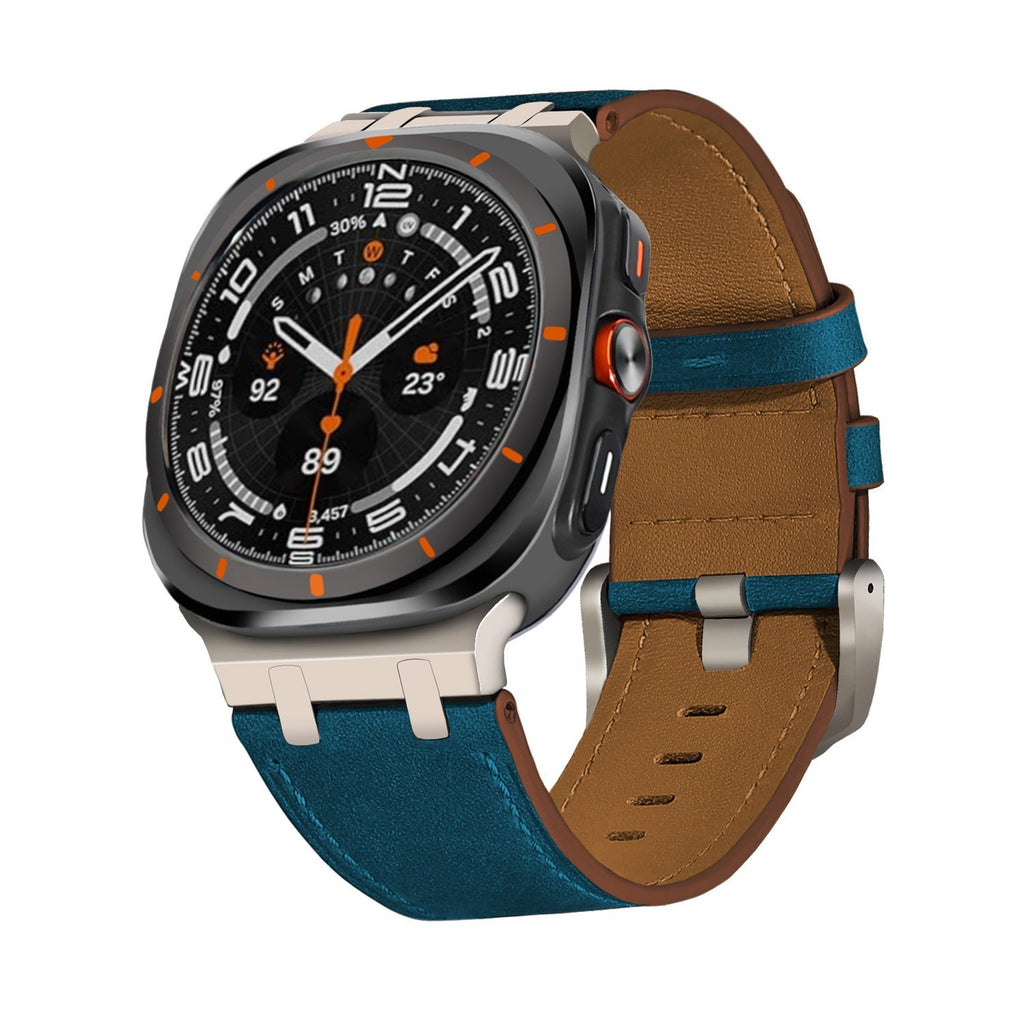 Ultra Crazy Horse Leather AP Stainless Steel Head Grain Leather Watch Strap