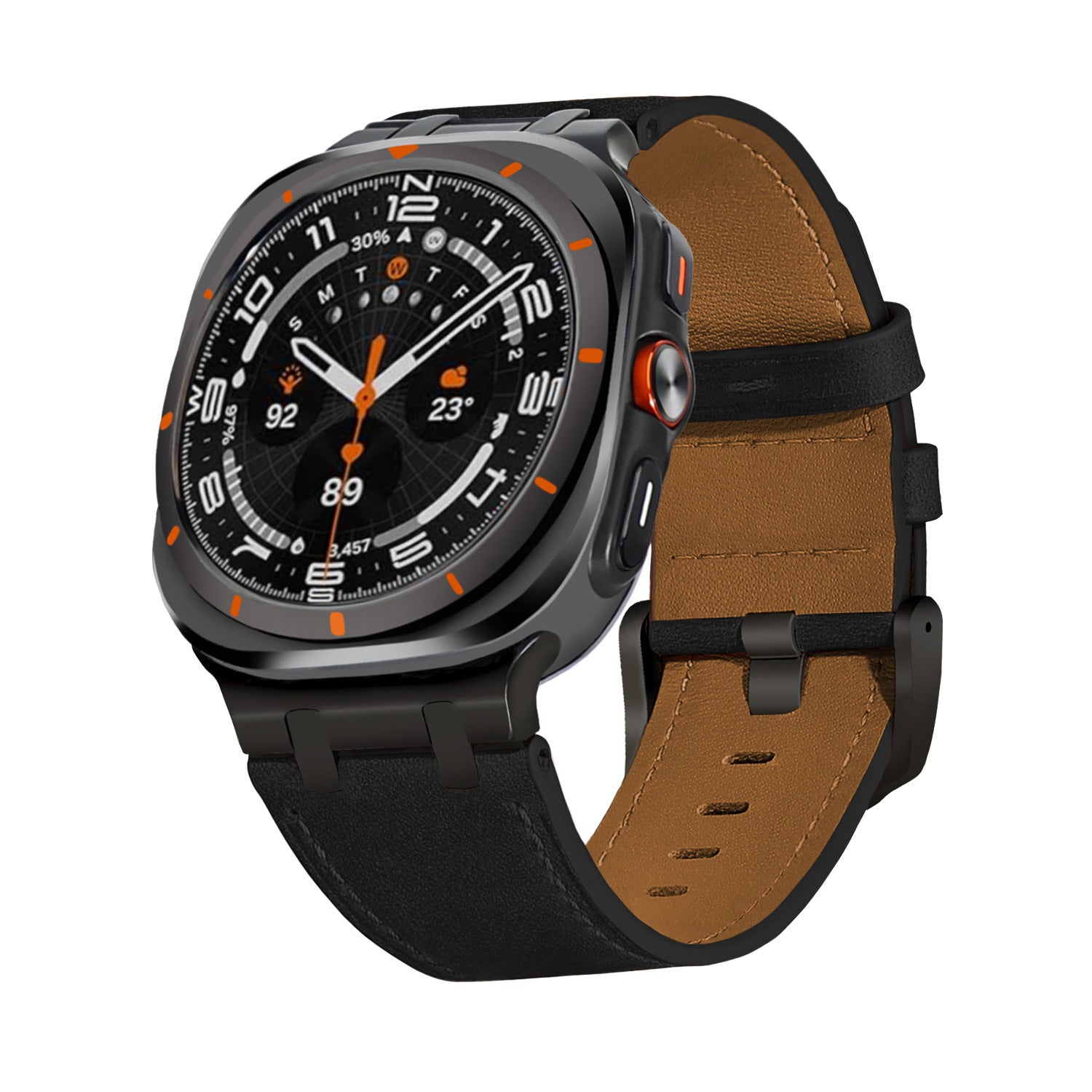 Ultra Crazy Horse Leather AP Stainless Steel Head Grain Leather Watch Strap